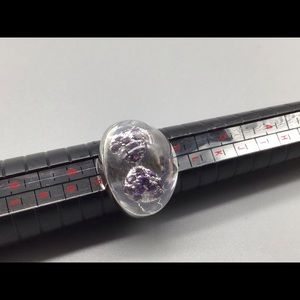 Sterling silver crystal and amethyst ring.